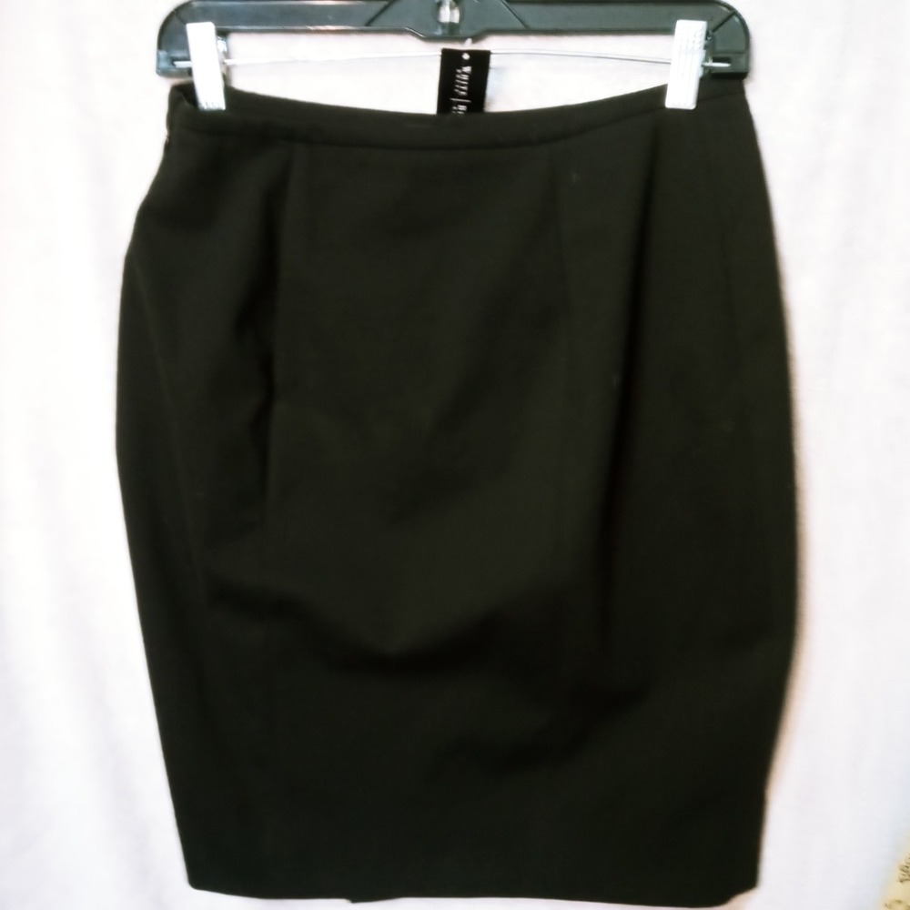 White House Black Market  Sz 4 Women's  Pencil Skirt  Stripe Ponte Faux Wrap - Picture 5 of 9